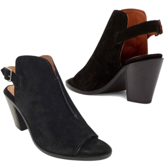 Frye “Courtney Sling” Suede Peeptoe Shootie Bootie - Picture 8 of 8